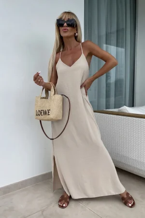 Mareen maxi ruha bézs